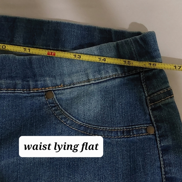 Boston Proper Plus Size 14 Glitter Pull-on Blue Denim Jean Jegging Pants - Picture 10 of 12